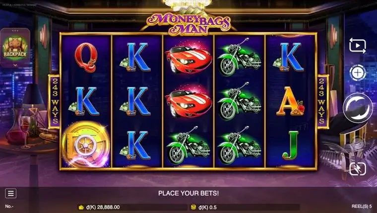 Ảnh giao diện chính game Moneybags Man (slot JDB) chơi tại LC79