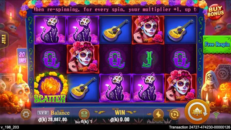 Ảnh màn hình gameplay game Bone Fortune (slot JILI) chơi tại LC79