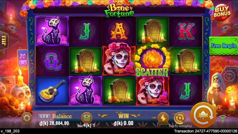 Ảnh bảng biểu tượng & tính năng game Bone Fortune (slot JILI) chơi tại LC79