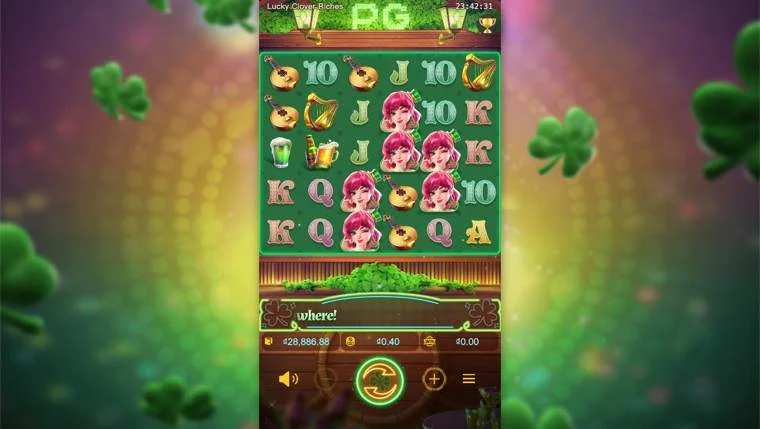 Ảnh bảng biểu tượng & tính năng game Lucky Clover Riches (slot PG) chơi tại LC79